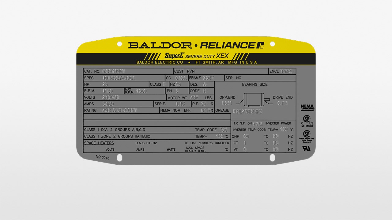 Transformer nameplate